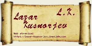 Lazar Kušnorjev vizit kartica